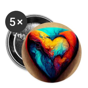 Herz Love Abstract Collection 8 - Buttons groß 56 mm (5er Pack) - Weiß - Vorne