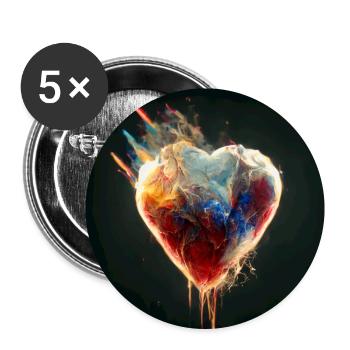 Herz Love Abstract Collection 16 - Buttons groß 56 mm (5er Pack) - Weiß - Vorne