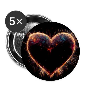Herz Love Abstract Collection 26 - Buttons groß 56 mm (5er Pack) - Weiß - Vorne