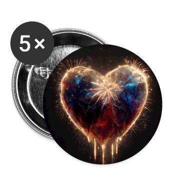 Herz Love Abstract Collection 21 - Buttons groß 56 mm (5er Pack) - Weiß - Vorne