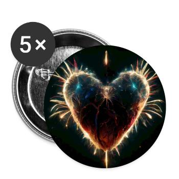 Herz Love Abstract Collection 22 - Buttons groß 56 mm (5er Pack) - Weiß - Vorne