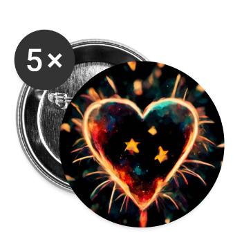 Herz Love Abstract Collection 25 - Buttons groß 56 mm (5er Pack) - Weiß - Vorne