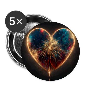 Herz Love Abstract Collection 23 - Buttons groß 56 mm (5er Pack) - Weiß - Vorne