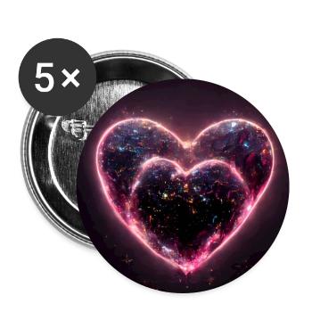 Herz Love Abstract Collection 32 - Buttons groß 56 mm (5er Pack) - Weiß - Vorne