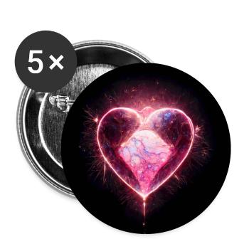 Herz Love Abstract Collection 34 - Buttons groß 56 mm (5er Pack) - Weiß - Vorne