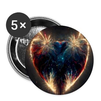 Herz Love Abstract Collection 20 - Buttons groß 56 mm (5er Pack) - Weiß - Vorne