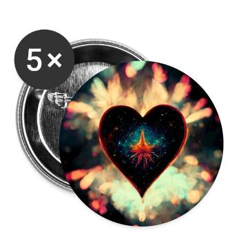 Herz Love Abstract Collection 24 - Buttons groß 56 mm (5er Pack) - Weiß - Vorne