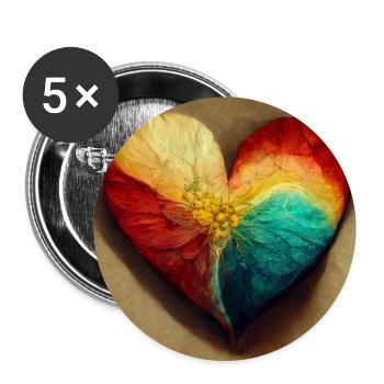 Herz Love Abstract Collection 36 - Buttons groß 56 mm (5er Pack) - Weiß - Vorne
