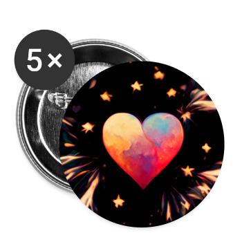 Herz Love Abstract Collection 27 - Buttons groß 56 mm (5er Pack) - Weiß - Vorne