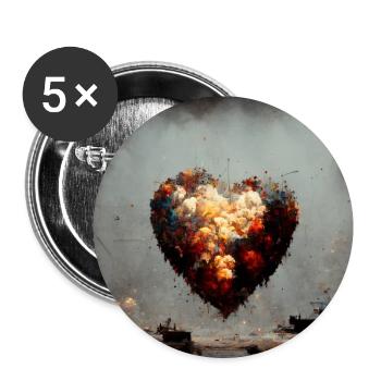 Herz Love Abstract Collection 29 - Buttons groß 56 mm (5er Pack) - Weiß - Vorne