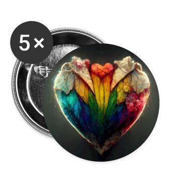 Herz Love Abstract Collection 37 - Buttons groß 56 mm (5er Pack) - Weiß - Vorne