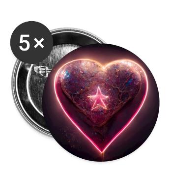Herz Love Abstract Collection 33 - Buttons groß 56 mm (5er Pack) - Weiß - Vorne