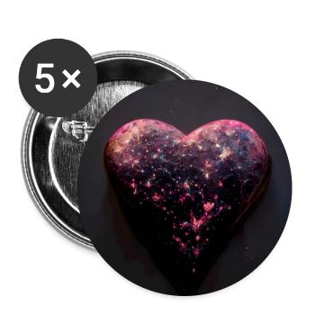 Herz Love Abstract Collection 35 - Buttons groß 56 mm (5er Pack) - Weiß - Vorne