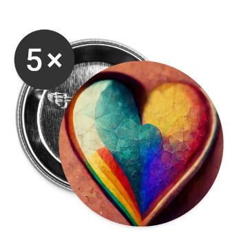 Herz Love Abstract Collection 39 - Buttons groß 56 mm (5er Pack) - Weiß - Vorne