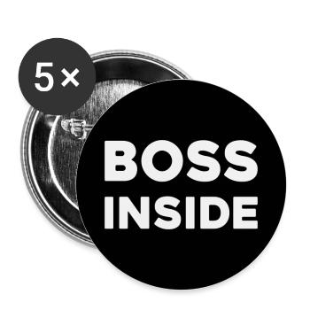 BOSS INNEN - Buttons groß 56 mm (5er Pack) - Weiß - Vorne