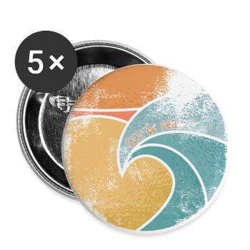 sun & sea - Buttons groß 56 mm (5er Pack) - Weiß - Vorne