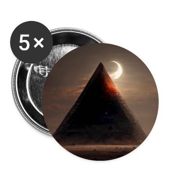 Egyptian Pyramid with Eclipse - Buttons large 2.2''/56 mm (5-pack) - white - Front