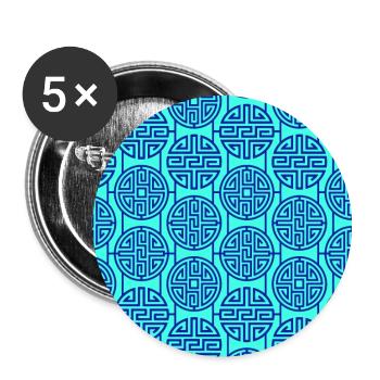 Chinesisches Muster - Buttons groß 56 mm (5er Pack) - Weiß - Vorne