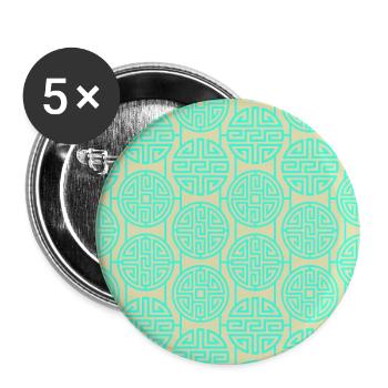 Chinesisches Muster - Buttons groß 56 mm (5er Pack) - Weiß - Vorne