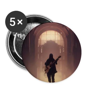 Lonely guitarist - Buttons large 2.2''/56 mm (5-pack) - white - Front
