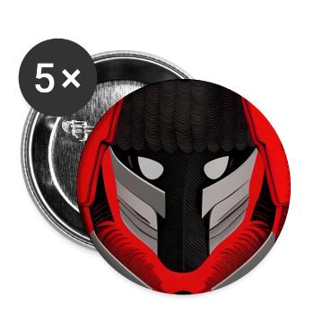 Anime-Charakter in einer Maske - Buttons groß 56 mm (5er Pack) - Weiß - Vorne