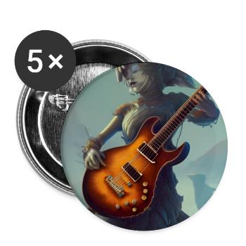 Le concept art du guitariste - Lot de 5 grands badges (56 mm) - blanc - Devant