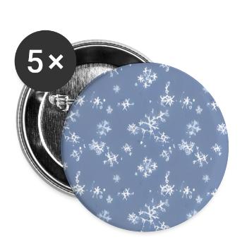 Snow pattern on a blue background - Buttons large 2.2''/56 mm (5-pack) - white - Front