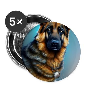 Deutscher Schäferhund - Buttons groß 56 mm (5er Pack) - Weiß - Vorne