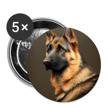 German Shepherd love - Buttons large 2.2''/56 mm (5-pack) - white - Front