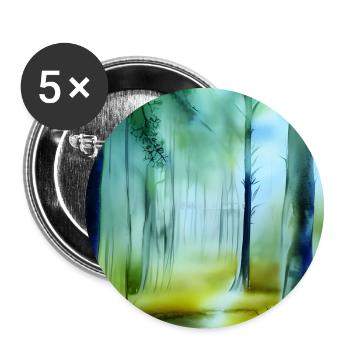 Calming watercolor forest - Buttons large 2.2''/56 mm (5-pack) - white - Front