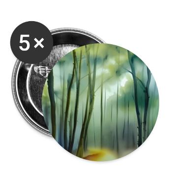 Nebel im Aquarellwald - Buttons groß 56 mm (5er Pack) - Weiß - Vorne
