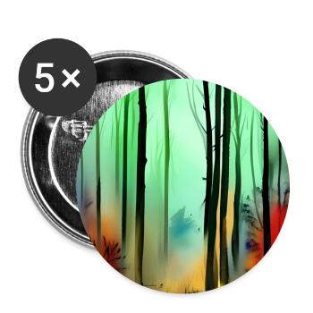 Herbst-Aquarellwald - Buttons groß 56 mm (5er Pack) - Weiß - Vorne