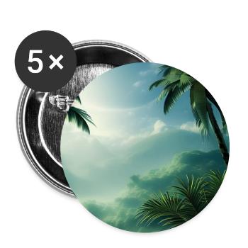 Palm tree holiday nature - Buttons large 2.2''/56 mm (5-pack) - white - Front