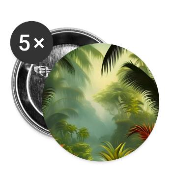 Exotic jungle artwork - Buttons large 2.2''/56 mm (5-pack) - white - Front