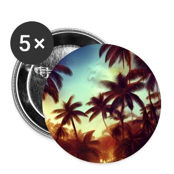 Abend in der Dschungelkunst - Buttons groß 56 mm (5er Pack) - Weiß - Vorne