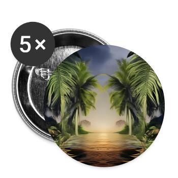 Jungle artwork - Buttons large 2.2''/56 mm (5-pack) - white - Front