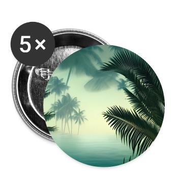 Jungle water view - Buttons large 2.2''/56 mm (5-pack) - white - Front