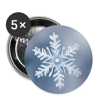 Winter-Schneeflocken-Porträt - Buttons groß 56 mm (5er Pack) - Weiß - Vorne