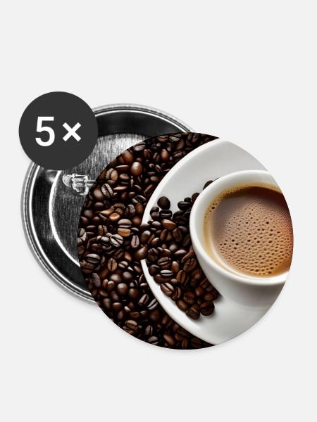Morgenkaffee - Buttons groß 56 mm (5er Pack) - Weiß
