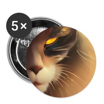 Scary cat face - Buttons large 2.2''/56 mm (5-pack) - white - Front