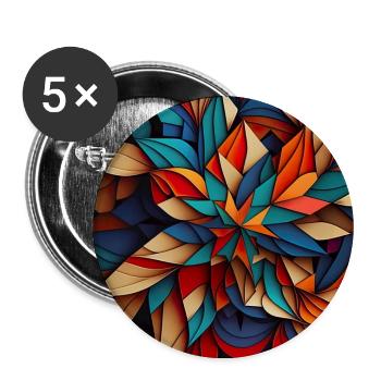 Modernes abstraktes Muster - Buttons groß 56 mm (5er Pack) - Weiß - Vorne