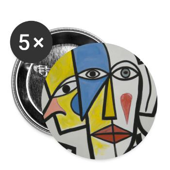 Kubismus Style Mozaik #005 - Buttons groß 56 mm (5er Pack) - Weiß - Vorne