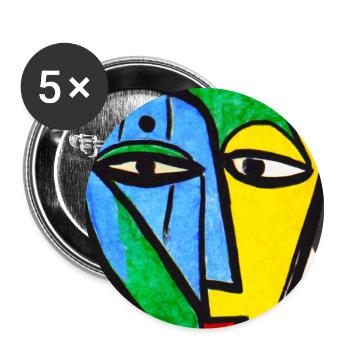 Cubisme Style Mozaik #004 - Lot de 5 grands badges (56 mm) - blanc - Devant