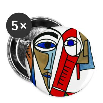 Cubisme Style Mozaik #003 - Lot de 5 grands badges (56 mm) - blanc - Devant