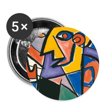 Cubisme Style Mozaik #001 - Lot de 5 grands badges (56 mm) - blanc - Devant