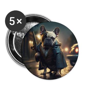 Eine Gangster-Bulldogge - Buttons groß 56 mm (5er Pack) - Weiß - Vorne