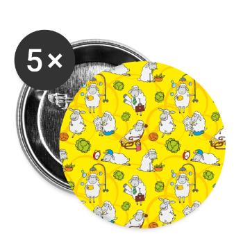 The sheep - Buttons large 2.2''/56 mm (5-pack) - white - Front