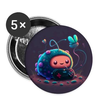 Glowy - Lot de 5 grands badges (56 mm) - blanc - Devant