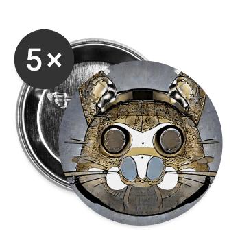 Abstrakter Hamster als Maske - Buttons groß 56 mm (5er Pack) - Weiß - Vorne