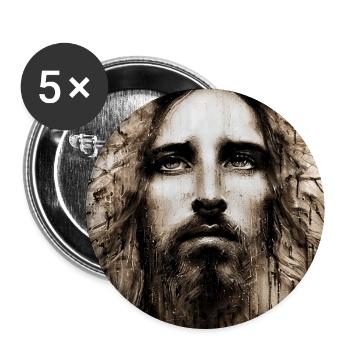 Porträt Jesu Christi - Buttons groß 56 mm (5er Pack) - Weiß - Vorne